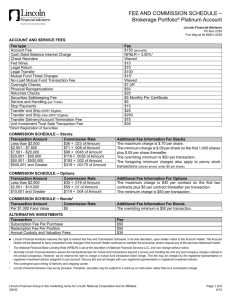 FEE AND COMMISSION SCHEDULE