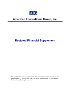 American International Group, Inc. Restated Financial