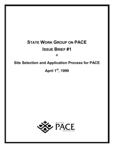 Site Selection and Application Process for PACE