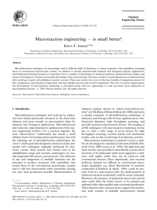 Microreaction engineering * is small better?