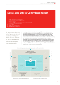 Social and Ethics Committee report