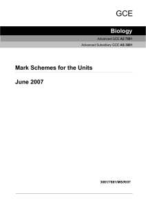 Biology Mark Schemes for the Units June 2007