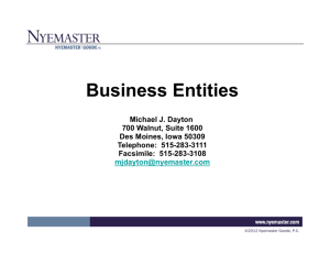 Business Entities - Nyemaster Goode PC