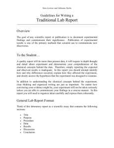 Traditional Lab Report