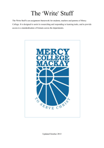 'Write' Stuff - Mercy College