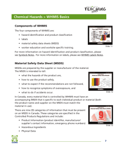 Chemical Hazards > WHMIS Basics