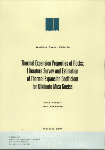 Thermal Expansion Properties of Rocks