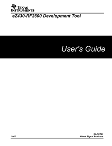 eZ430-RF2500 User Guide