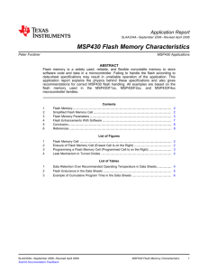 MSP430 Flash Memory Characteristics (Rev. A