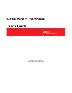 MSP430 Memory Programming User's Guide (Rev. A