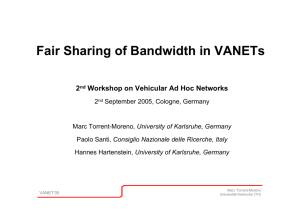 Fair Sharing of Bandwidth in VANETs