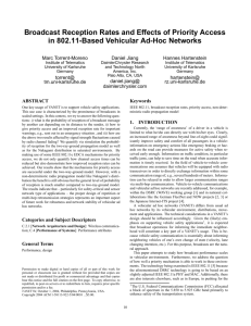 Broadcast Reception Rates and Effects of Priority Access in 802.11