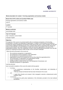 1 Module description for module 7: Evolving organizations and