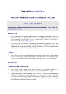 Improving the taxation treatment of off