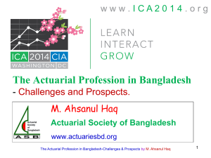 The Actuarial Profession in Bangladesh