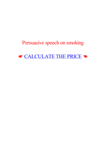 Persuasive speech on smoking - Bachelor thesis