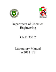 Department of Chemical Engineering Ch.E. 333.2 Laboratory