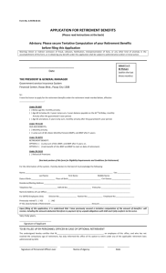 application for retirement benefits