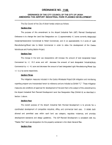 Airport Industrial Park Planned Development Ordinance 1146