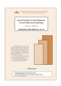 Social Protection in the Philippines: Current State and Challenges