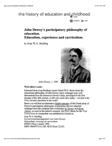 John Dewey's Participatory Philosophy of