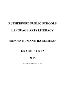 Honors Humanities Seminar - Rutherford Public Schools