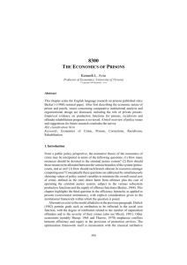 the economics of prisons - Encyclopedia of Law and Economics