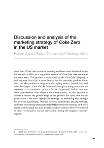 Discussion and analysis of the marketing strategy of Coke Zero in