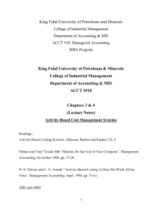 Chapter3-4-Activity-Based Cost Management Systems