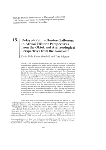 15. Delayed-Return Hunter-Gatherers in Africa? Historic
