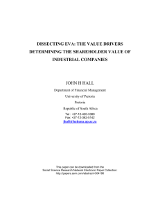 dissecting eva: the value drivers determining the shareholder