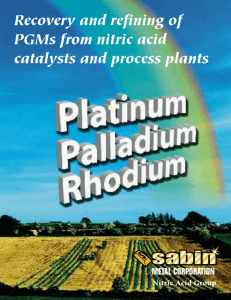 Recovery and refining of PGMs from nitric acid catalysts and process