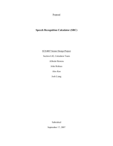 Speech Recognition Calculator (SRC)