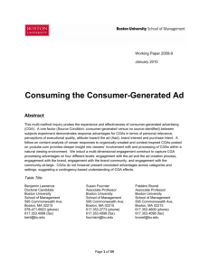 Consuming the Consumer-Generated Ad - Questrom Apps