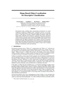 Shape-Based Object Localization for Descriptive Classification