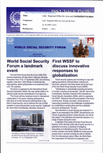 First WSSF to discuss innovative responses to globalization World
