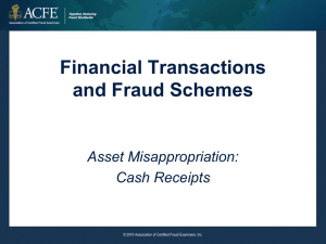 Cash Receipts - Association of Certified Fraud Examiners