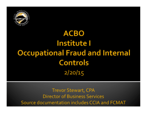 Occupational Fraud and Internal Controls