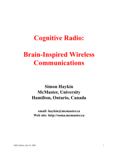 Cognitive Radio - Cognitive Systems Laboratory