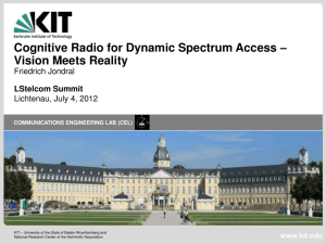 Cognitive Radio for Dynamic Spectrum Access Vision
