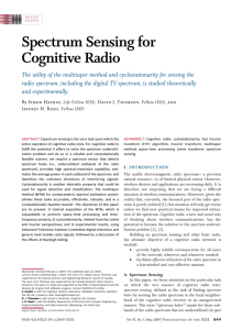 Spectrum Sensing for Cognitive Radio