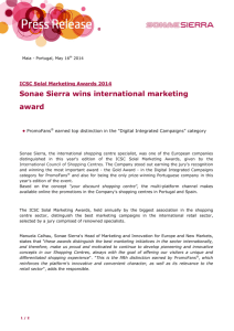 Sonae Sierra wins international marketing award