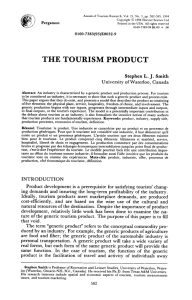 THE TOURISM PRODUCT