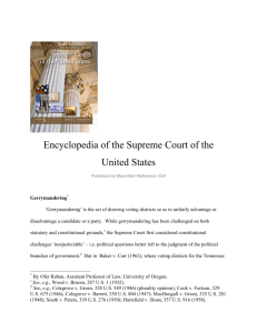 Gerrymandering, in ENCYCLOPEDIA OF THE SUPREME COURT