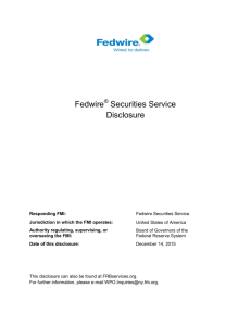 Fedwire Securities Service PFMI Disclosure