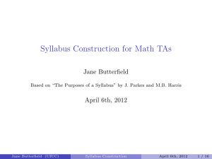 Syllabus Construction for Math TAs