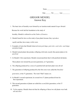 Mendel's Laws of Inheritance