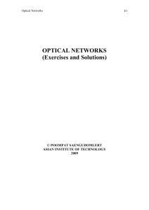 OPTICAL NETWORKS (Exercises and Solutions) - BU