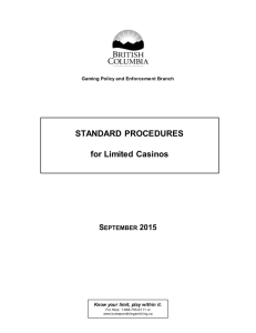 Standard Procedures for Limited Casinos