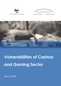 Casino Typologies Report - Financial Action Task Force on Money